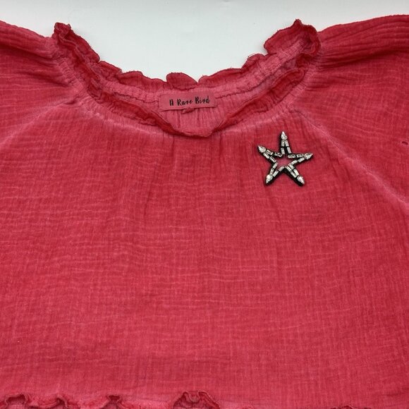 A Rare Bird Shine Bright One Size Star Heart Cutout Bling Rhinestone Tunic Dress - Picture 6 of 12